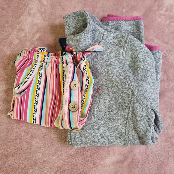 [BUNDLE!] Nautica Girls Grey/ Pink Fall Zip Fleece Sweater Size 7 - Picture 11 of 16